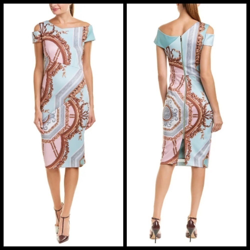 💕TED BAKER💕 Print Sheath Bodycon Midi Dress NWT - Picture 6 of 8